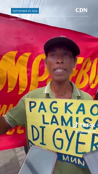 MGA MAG-UUMA, APEKTADO PUD WATCH: Gomer Alcantara of the Kilusang Magbubukid ng Pilipinas (KMP) Cebu said farmers joined Tuesday’s transport strike, September 29, to stand in solidarity with affected drivers and operators and raise their own calls for economic relief amid rising fuel and operating costs. #CDNDigital 🎥: Airam Limatog