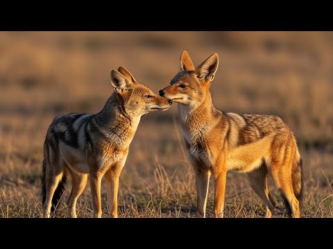 Side Striped Jackal Breeding Season in the Wild Life Cycle Mating Cubs Survival Documentary 4K