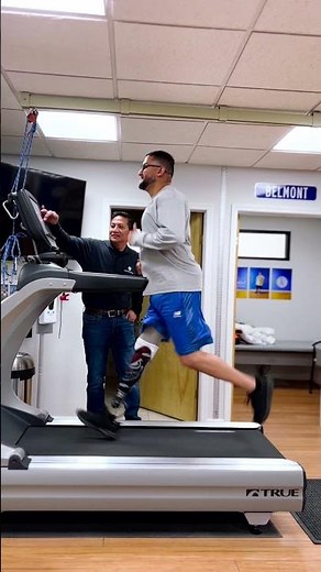 Running with a prosthesis | below-knee amputee maxing out the treadmill