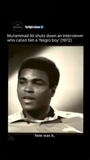 The Night Lexicon on Instagram: "In a 1972 interview, Muhammad Ali passionately questioned why people from different countries had ethnic names reflecting their heritage, while Black Americans were simply called "Negro" or "Black." He pointed out that people from places like China, Japan, and Ireland had names that connected them to their ancestry, yet Black Americans were stripped of that identity due to slavery. With his signature charisma and sharp insight, Ali challenged the audience to thin