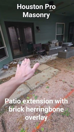 Day 1 – Patio upgrade starts. Extending the concrete to prep for a herringbone brick patio. 🧱😎