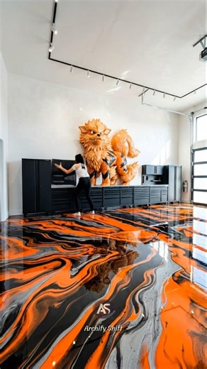 THIS POKEMON ART IS INSANE 😱 Legendary Arcanine Resin Pour 🐾✨ #epoxy #resin