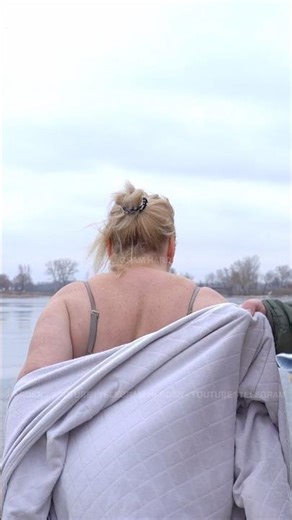 Brave Winter Swim 2026 ❄️ Cold River #shorts #ice #bathing