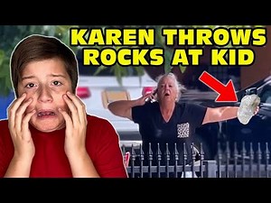 Crazy Karen Yelling, Swearing And Throwing Rocks At Kid! - POLICE CALLED!