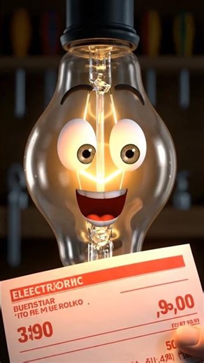 Light bulb flickering nervously when the electricity bill arrives.