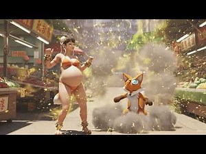 Big beautiful and thic Chun Li shakes that booty for Tails - Widescreen Edition