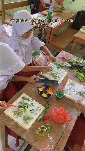 Melukis Teknik Percik‼️ #kurikulummerdeka #gurusd #siswasd #melukis #gurukreatif