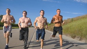 Group Runners Men Jogging Highway Male Stock Footage Video (100% Royalty-free) 19947553 | Shutterstock