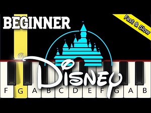 Disney Movie Intro - Fast and Slow Piano Tutorial - Beginner
