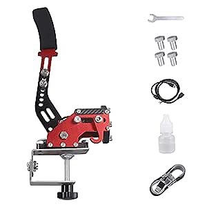 MILVBUSISS USB Handbrake, 14Bit PC Handbrake with Clamp Suitable for Sim Drift Racing Game，usb e brake Hand Brake for Logitech Shifter G27 G29, Red(PC System only)