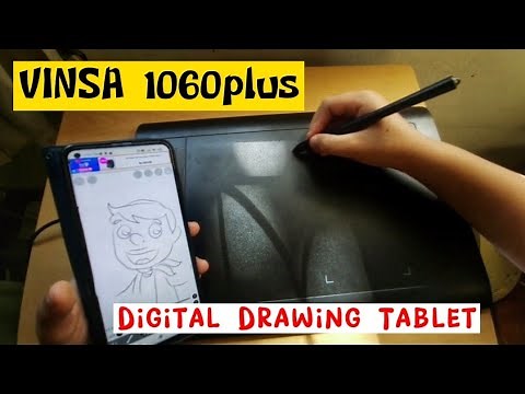 VINSA 1060plus Digital Drawing Tablet for Phone Unboxing and Test