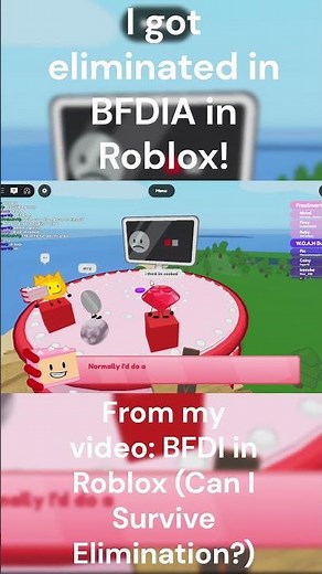 I got eliminated in BFDIA in Roblox!