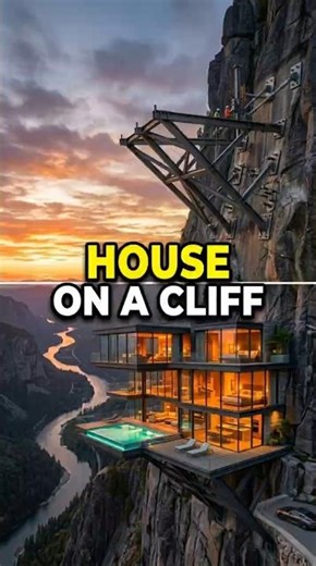 Cliff Hanging Glass House Construction 🏔️ | Futuristic Home Construction | ARQYN STUDIO