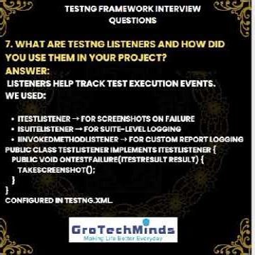 TestNG Framework Questions