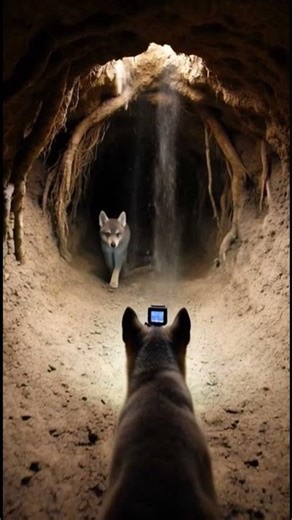 Inside a Wolf Den 🐺 | Real Underground POV Exploration #shorts