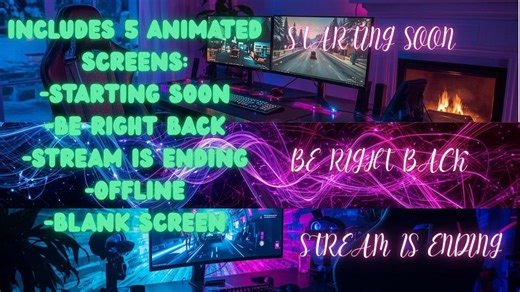 Warm Neon Stream Pack for Kick or Twitch