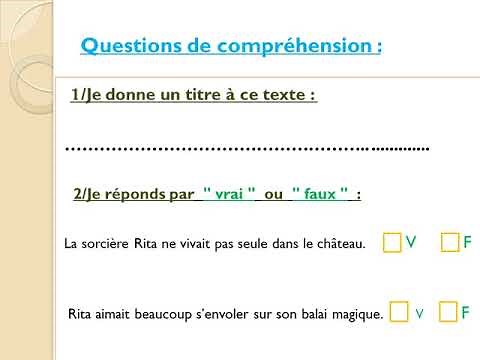 CE1: Évaluation lecture compréhension