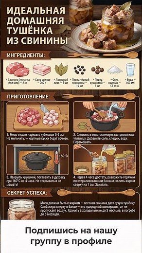 ИДЕАЛЬНАЯ домашняя тушёнка из свинины