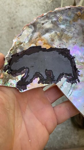 Progression of the abalone bear #abalone #abalonejewelry #carving #carvingart #shell #chumash #nativeamerican #nativeamericanart | Steven Saffold