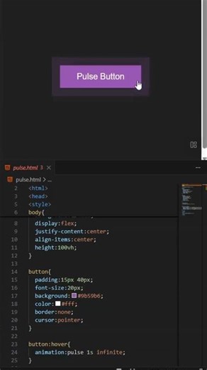 Pulse Button Animation using CSS 💥 | HTML CSS #shorts