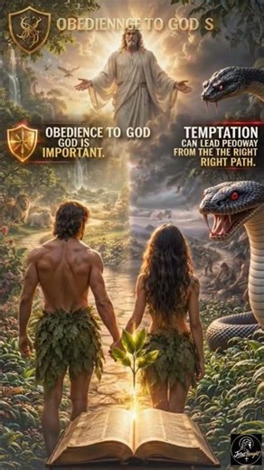 🌿 One choice changed everything forever. ⚖️#Genesis 3 #Bible story #Adam and eve #jesus #Faith