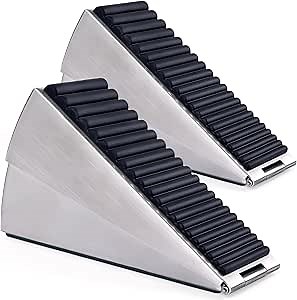 Actvty Heavy Duty Door Stopper, 3 Inch Adjustable Spring Doorstop for Bottom of Door, Large Wedge Door Stop Suits Any Heavy Doors (2 Packs)