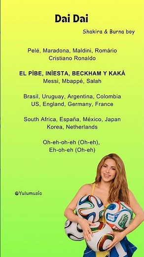 ⚽️ Dai Dai lyrics Pt- 4 ~ Shakira, Burna boy | Fifa worldcup song 2026 #daidai #shakira #fifa2026