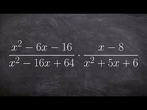 Multiplying two rational expressions with polynomials