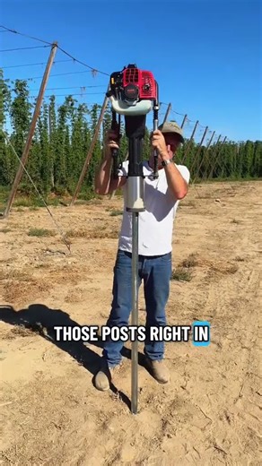 Forget the hammer and back-breaking labor 💪. The Vevor 52cc Fence Post and piling driver #tools4life