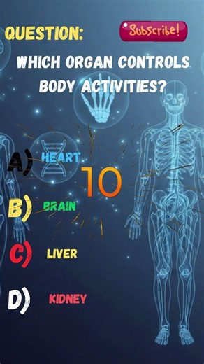 Which Organ Controls Body Activities? 🧠 | Human Anatomy Quiz #like