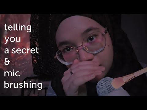 ASMR | Telling you a secret w. Mic brushing (Inaudible whispering & mouth sounds) ✨💖🌙🗝️