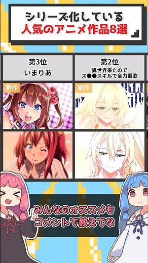 【オススメ】シリーズ化している人気のアニメ作品8選