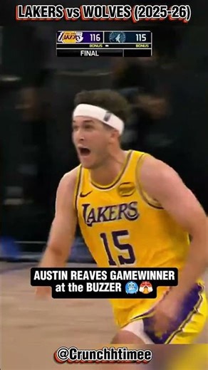 AUSTIN REAVES GAMEWINNER at the BUZZER 🥶😤 Lakers vs Wolves! #nba #austinreaves