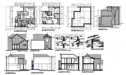 Farmhouse Complete Project, 312202 - Free CAD Drawings