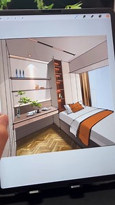 2.6K views | Procreate software also has superb expressiveness on site! # Designer #iPad hand-painting #Interior design #procreate | M M Design | Facebook