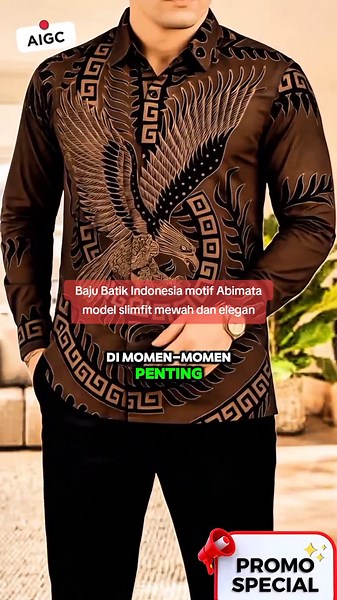 Kemeja Batik Pria Lengan Panjang Elegan Abimata