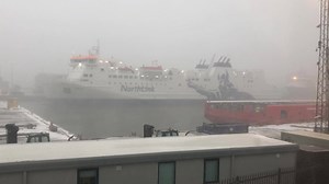 Late arrival of the lerwick ferry in some really snowy conditions. | Fubar News