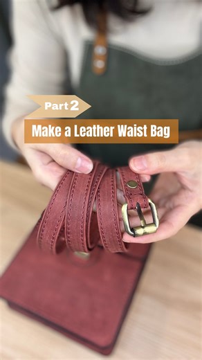 Tooka Leather on Instagram: "Continue Making the Waist Bag – Part 2! ✨ Let’s assemble and shape the waist bag step by step. Perfect for seeing every detail and learning along the way! Grab free templates and full tutorials on my YouTube channel! #LeatherCraft #DIYBag #HandmadeBag #ASMRLeather"