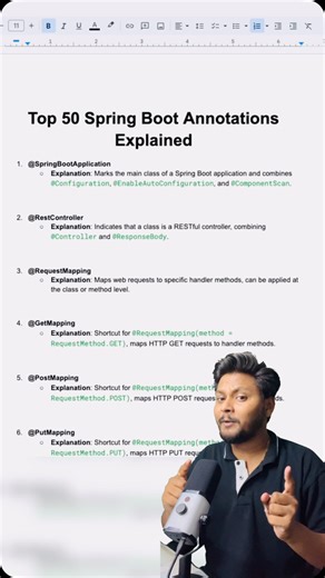 Chetan Ghate | Top 50 Spring Boot Annotations ✅ . Follow @codesnippet.java ✅ . #java #programming #programmer #code #coding #springboot #coder #coders | Instagram