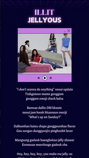 JELLYOUS Lyrics #illit #kpop #lyrics #lyricvideo #song #songlyrics