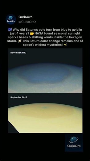 🌌 Saturn Color Change Mystery Explained! 🪐 #spacefacts