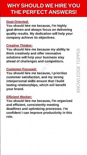 Why Should We Hire You | Interview Question and Perfect Sample Answers