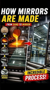 How Mirrors Are Made 🪞 From Sand to Perfect Mirror | Incredible Factory Process #Shorts#shortvideo