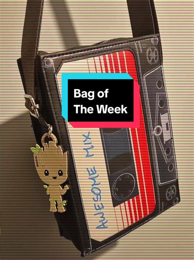 My bag of the week is my Disney Parks, Marvel - Guardians of The Galaxy Awesome Mix Vol. 1 Mixtape Crossbody Bag. Complete with a mini Groot keychain/bag tag on the zipper. ✨️ . #bagoftheweek #disneylover #disneyadult #disneybag #groot