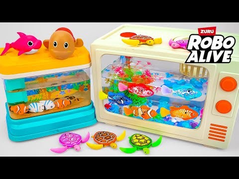 Satisfying Unboxing Zuru Robo Alive New Aquarium Playset ASMR 🐊 Review Toy (No Talking)
