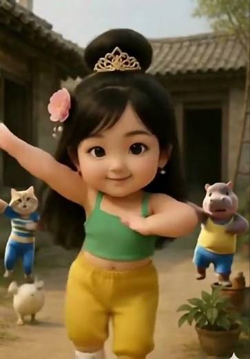 Extra.Animated Happy Dance with a Cat and Hippo