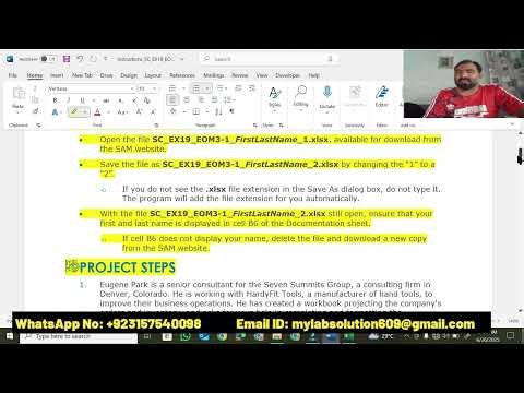 Shelly Cashman Excel 2019 Module 3 End of Module Project 1 | Seven Summits Group SAM Project