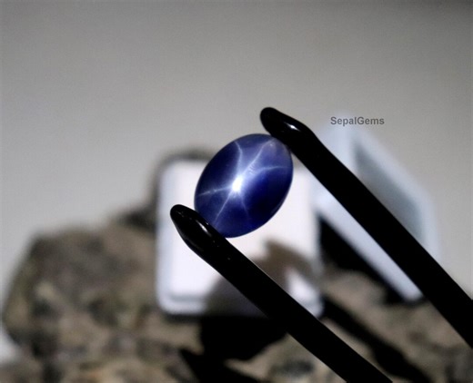 Natural Blue Star Sapphire Loose Gemstone 13CT Oval Cut AAA Blue Sapphire Loose Cabochon Sapphire Certified Asterism Gemstone for Ring Size. - Etsy UK