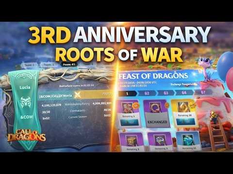3RD ANNIVERSARY EVENTS | ROOTS OF WAR GAMEPLAY | CALL OF DRAGONS (COM vs LCN)