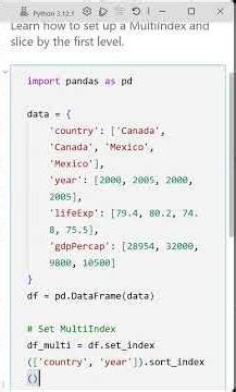 03 MultiIndex Setup and Basic Slicing in Pandas